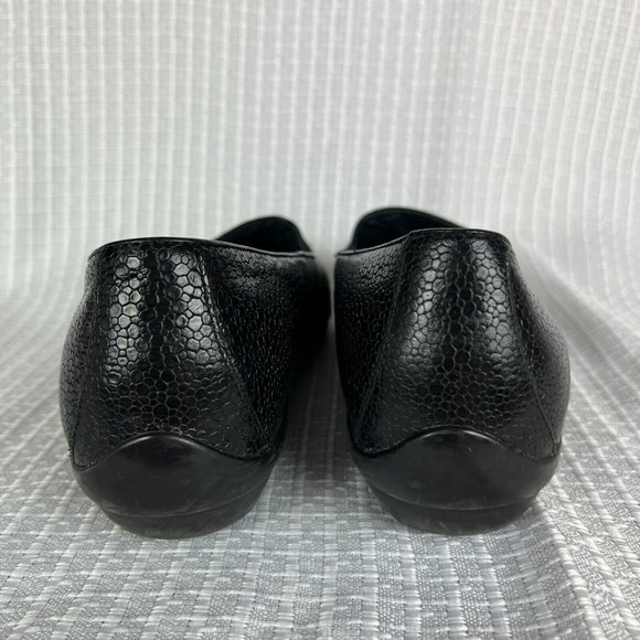 Dansko 40 Loafer Shoes Womens 9.5-10 Olivia Black Leather Slip On Wedge Embossed - Picture 3 of 13